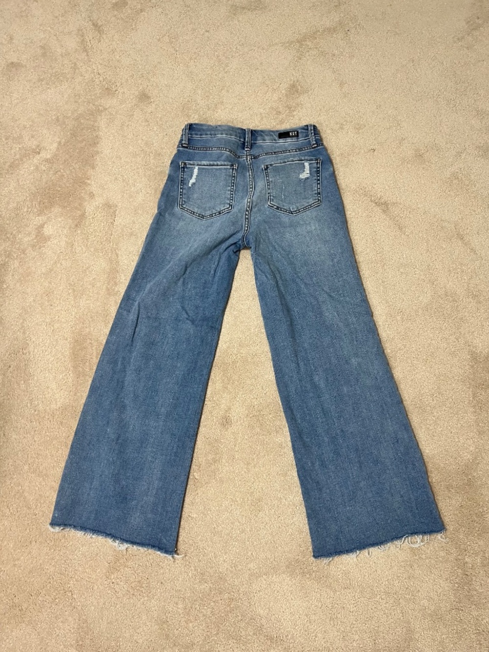 KUT from the Kloth Meg Fab Ab Wide Leg Size 2L High Rise Raw Hem Like new - Picture 3 of 6